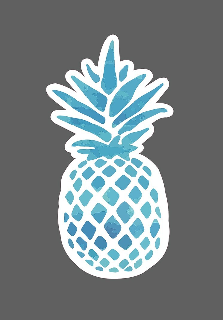 Pineapple Sticker Blue Waterproof – Buy Any 4 For $1.75 Each Storewide!