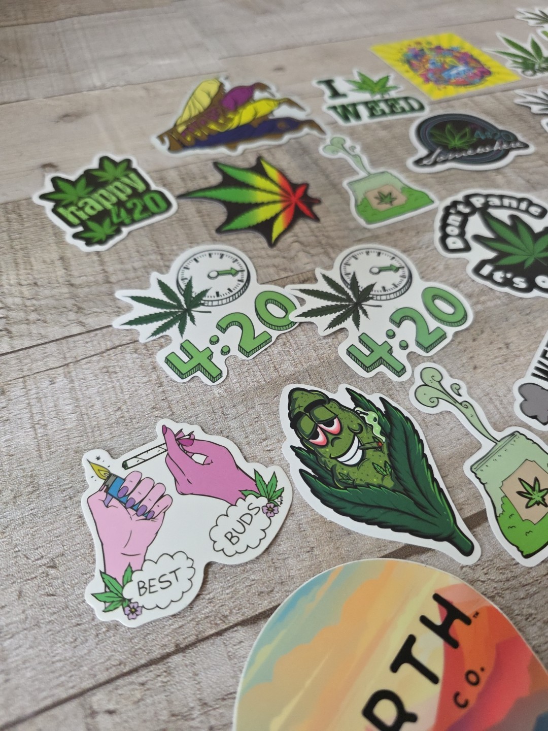 (65) Marijuana Theme Stickers Decals Cannabis Weed Humor