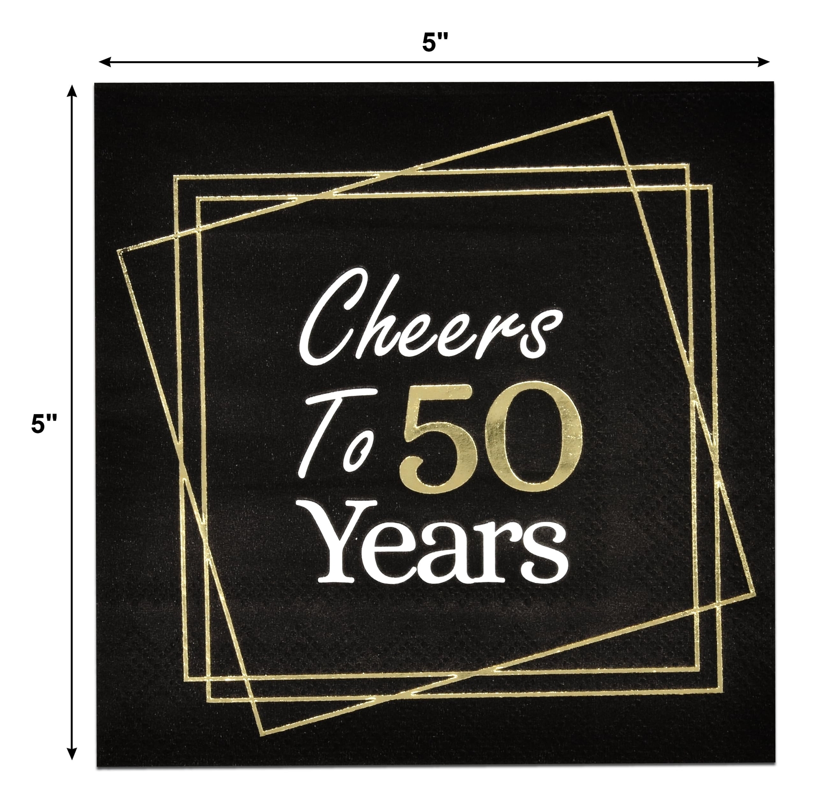 Gift Boutique 100 Count Cheers to 50 Years Cocktail Beverage Napkins Disposab…