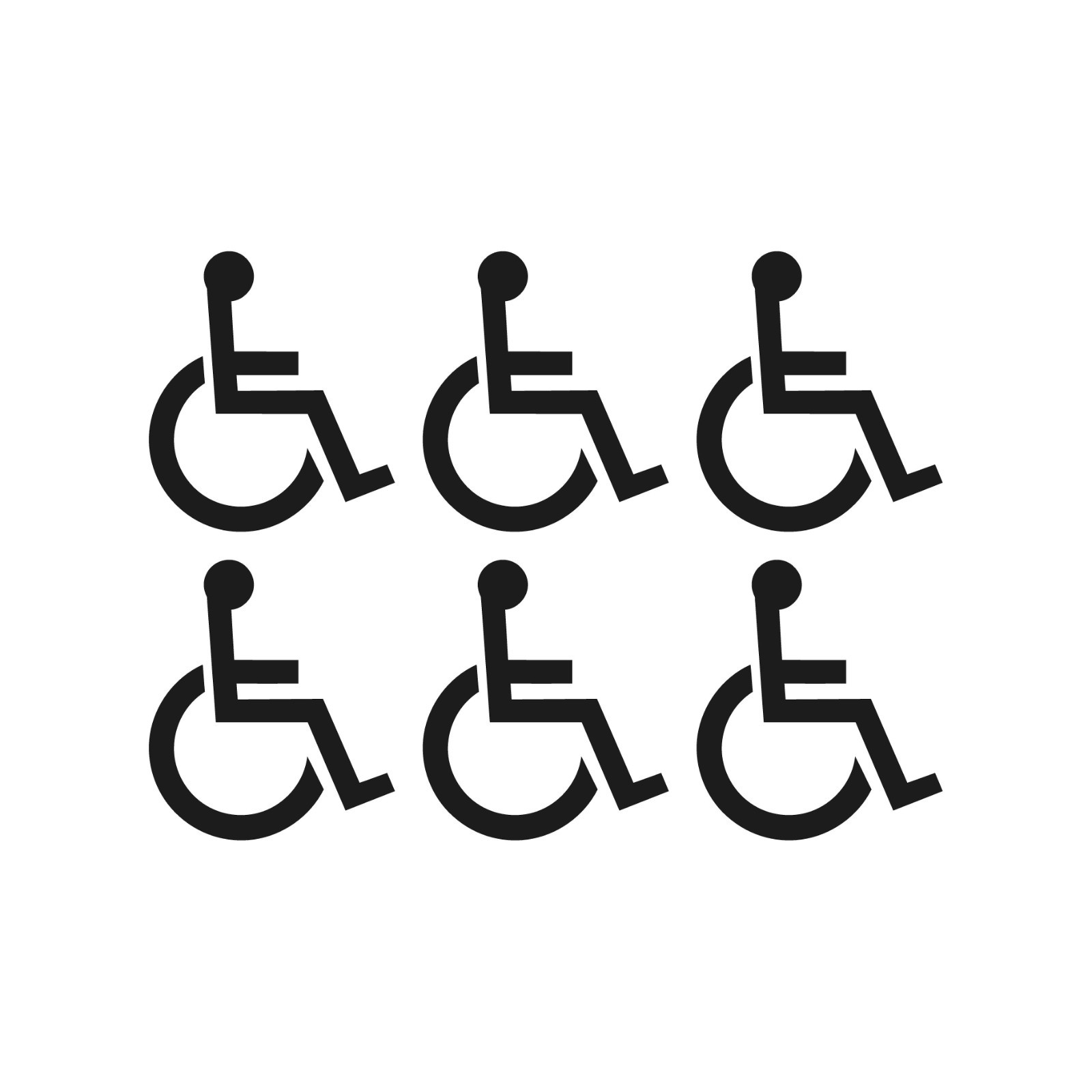 Set of 6 Handicap vinyl decals Wheelchair Accessibility Accessible sticker