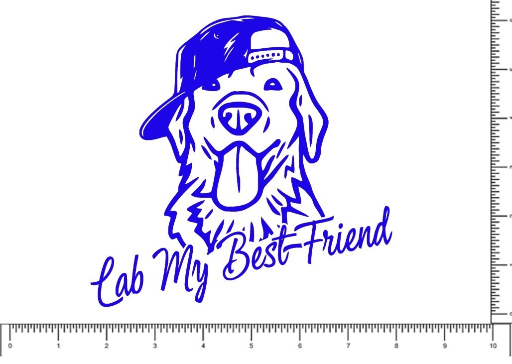 Lab Dog, My Best Friend Vinyl Decal, Waterproof, Durable Outdoor Labrador