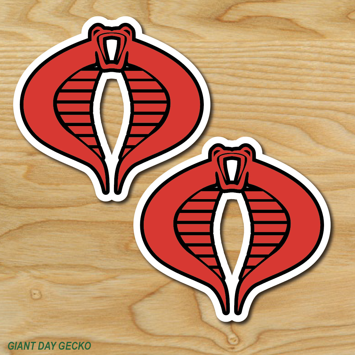 2X Two GI JOE Cobra Commander Snake car Laptop Wall Sticker Decal USA Stickers