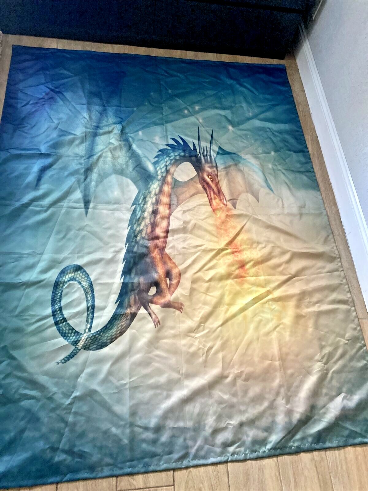 Fire Flying Dragon Medieval Mural Tapestry 60×80 xb0