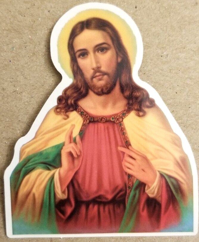 Jesus Sticker God Catholic Holy Rosary Christian Spiritual Religious Rainbow