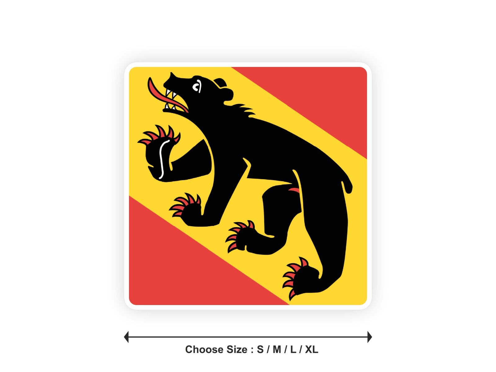Sticker flag SWITZERLAND BERN BERNE swiss 2,7′′(S) -7,8′′(XL) decal