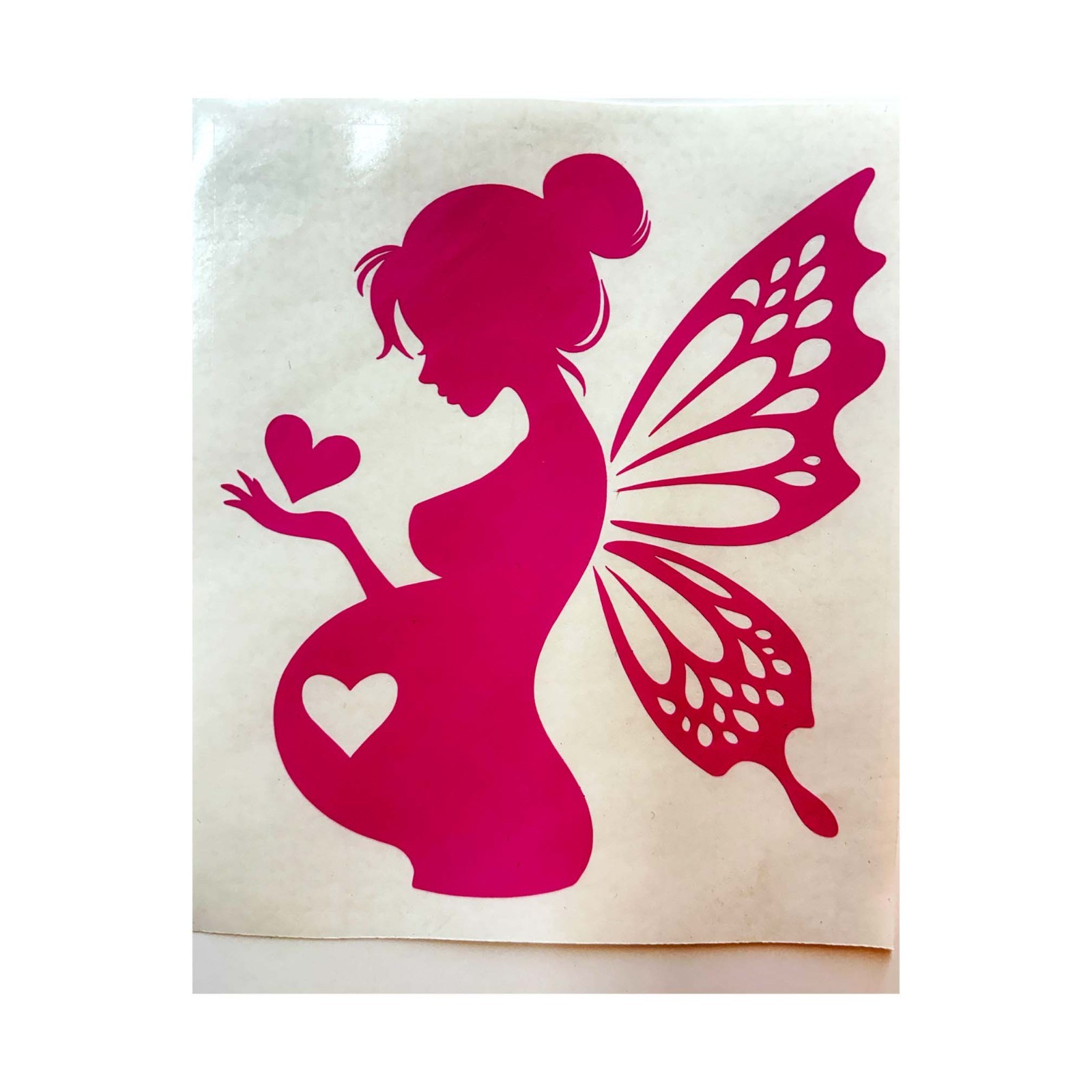 Pregnant Fairy Decal expectant mom gift boho baby shower butterfly wings cottage