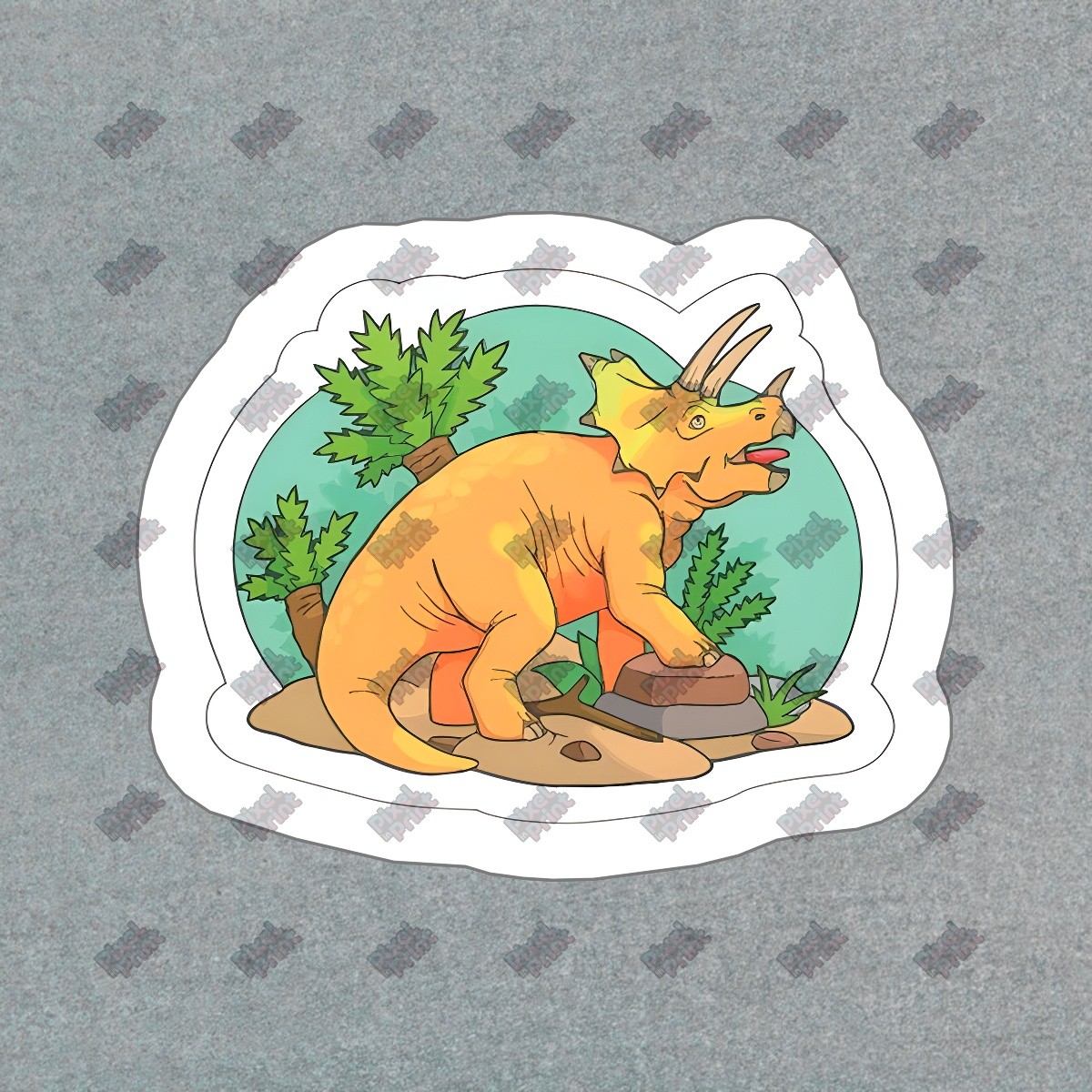 Colorful Triceratops Vinyl Sticker Dinosaur Decal for Kids & Adults #613326