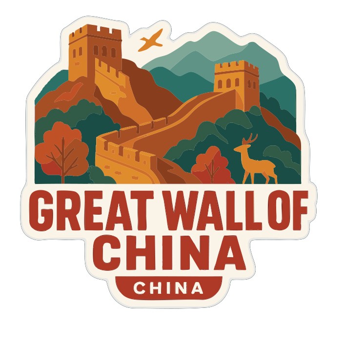 Great Wall of China Sticker Decal Vinyl Die-Cut City Skyline Landmark Design