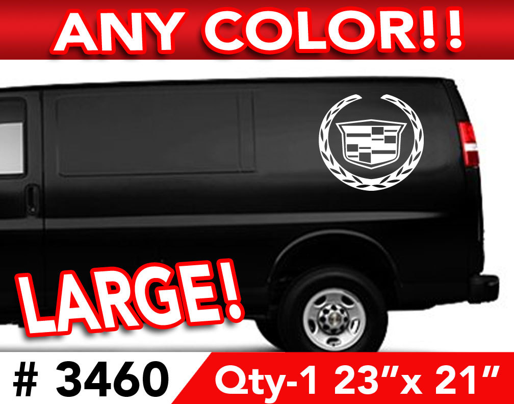 CADILLAC ESCALADE CTS STS DTS X-LARGE DECAL STICKER 23"w x 21" ANY 1 Color