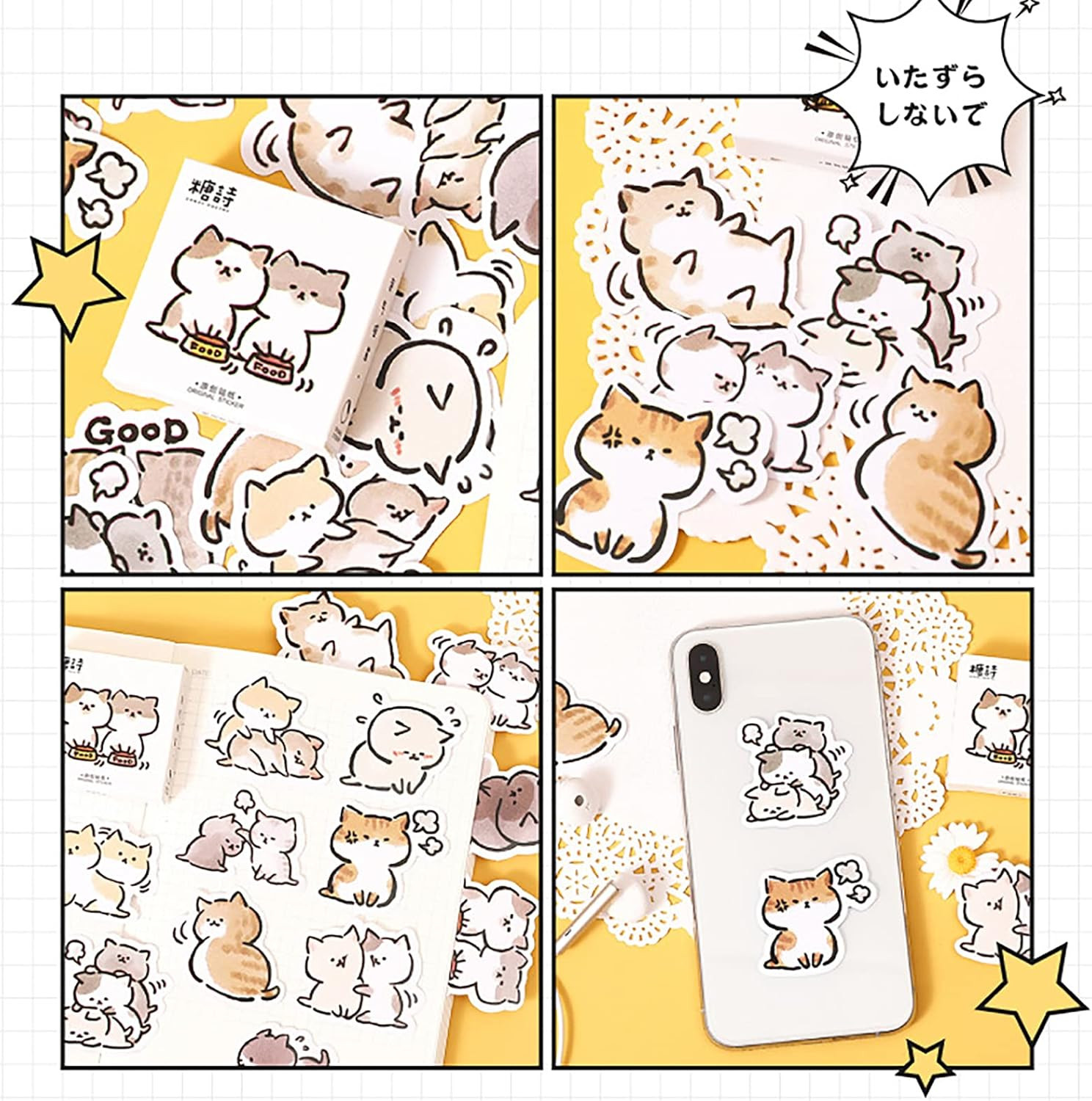Small Size Laptop Stickers, 45Pcs Boxed DIY Cute Pets Animals Stickers for Lapt