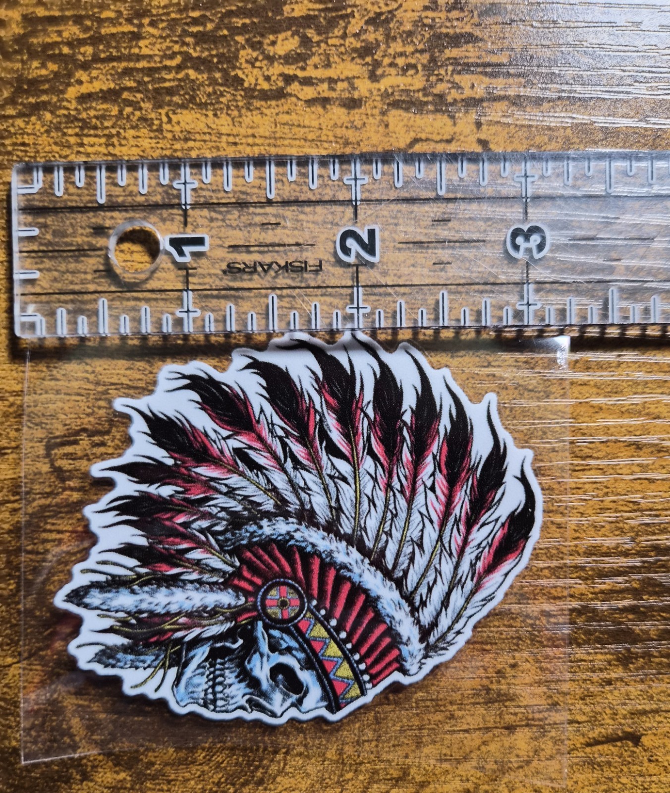 Indian Chief Skull Logo USA High Quality UV DTF Decal Sticker NOT VINYL