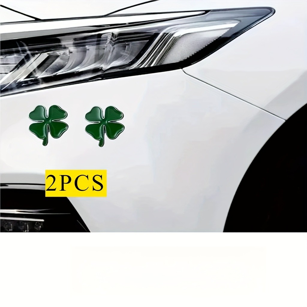 Upgraded Economical Stylish 2PCS 3D Zinc Alloy Four-Leaf Clover Car Tail Emblems