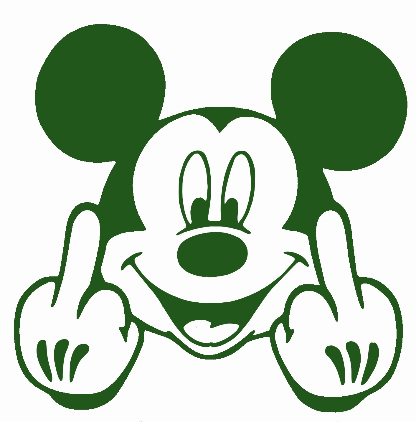 ANGRY MICKEY 5inch car window laptop sticker mickey gives the double finger, fun