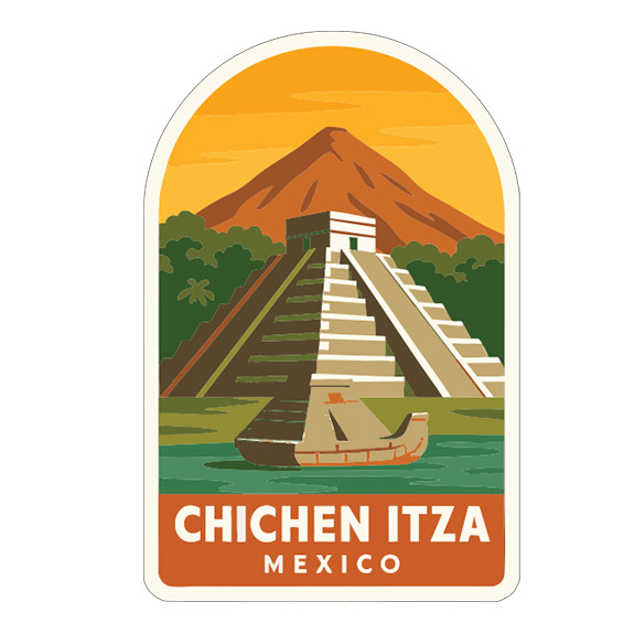 Chichen Itza Mexico Sticker Decal Vinyl Die-Cut Symbolic Landmark Design