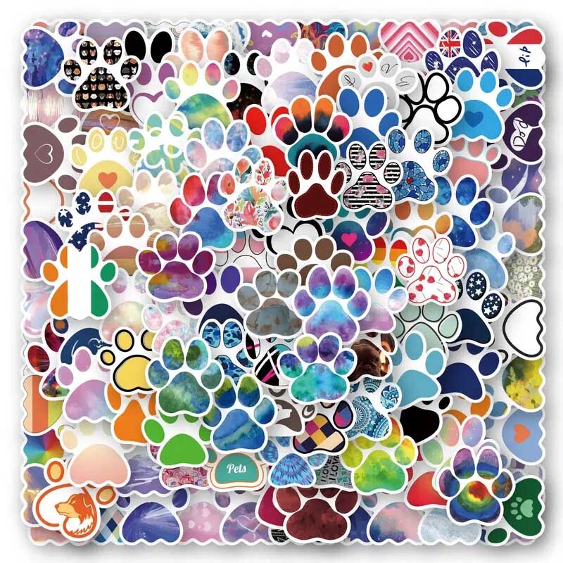 PAW PRINTS Vinyl Stickers~DOG Puppy CAT Kitten PET Animal Print~WATERPROOF Decal