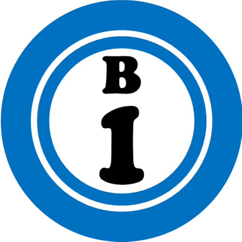 B 1 B1 Bingo Ball – 10 Pack Circle Stickers 3" x 3" – Hobby Number Board Lucky