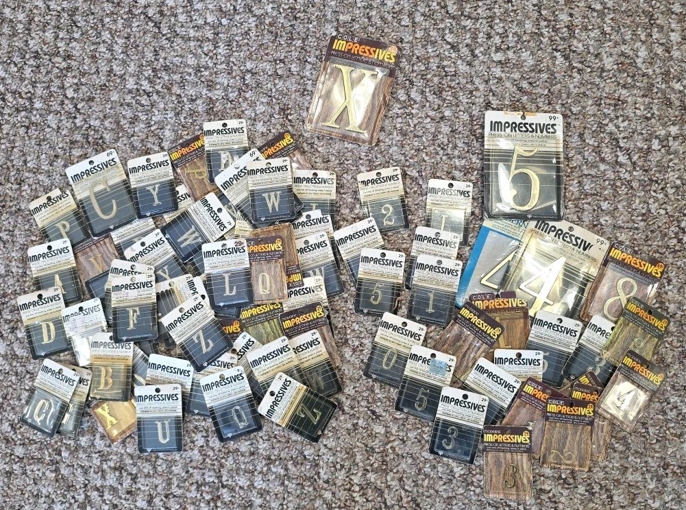 Moderne Impressives Press-On Letters & Numbers 75+ Lot Varies Sizes