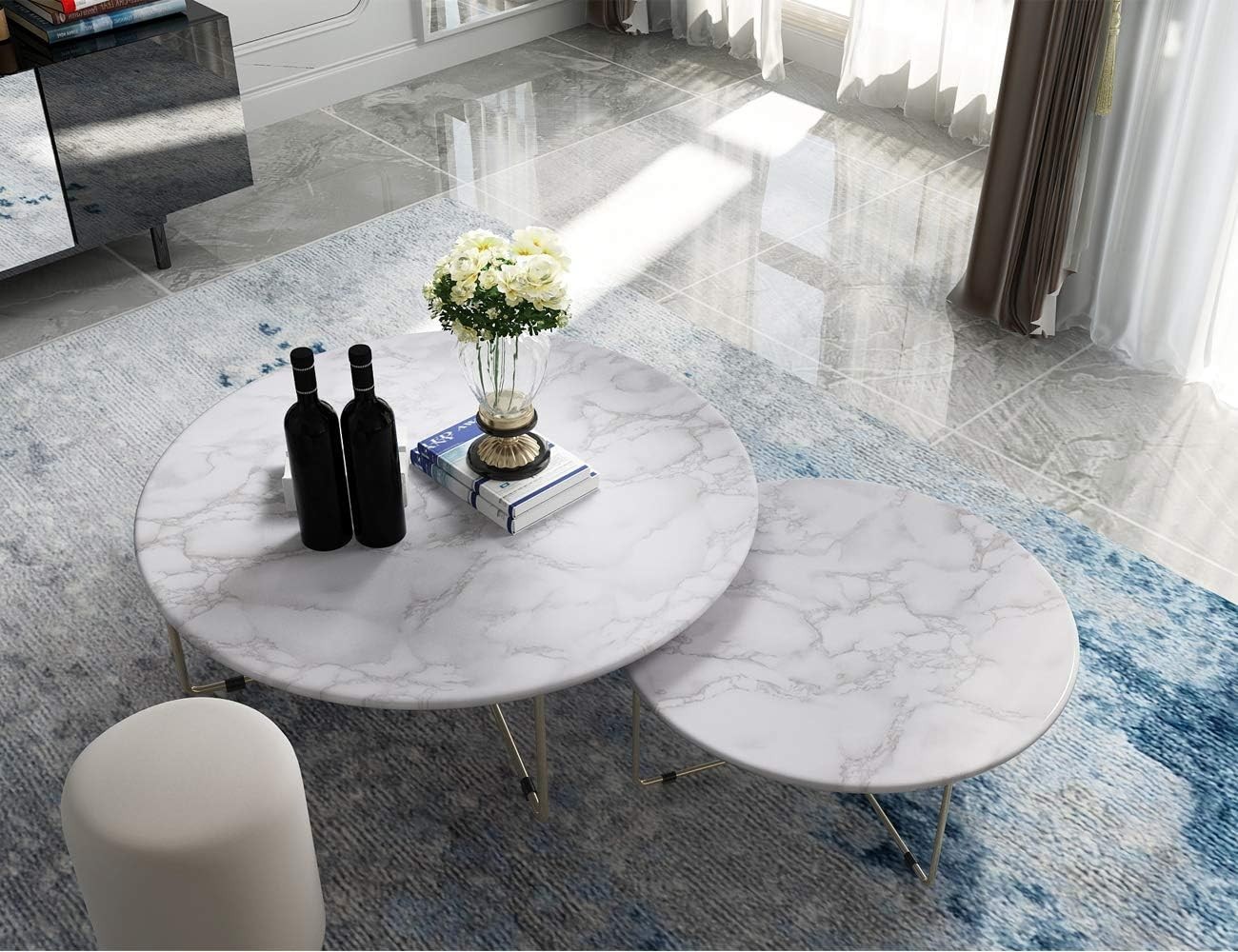 Self-Adhesive Gray Marble Wallpaper Roll 15.8" x 120" for Easy Installation