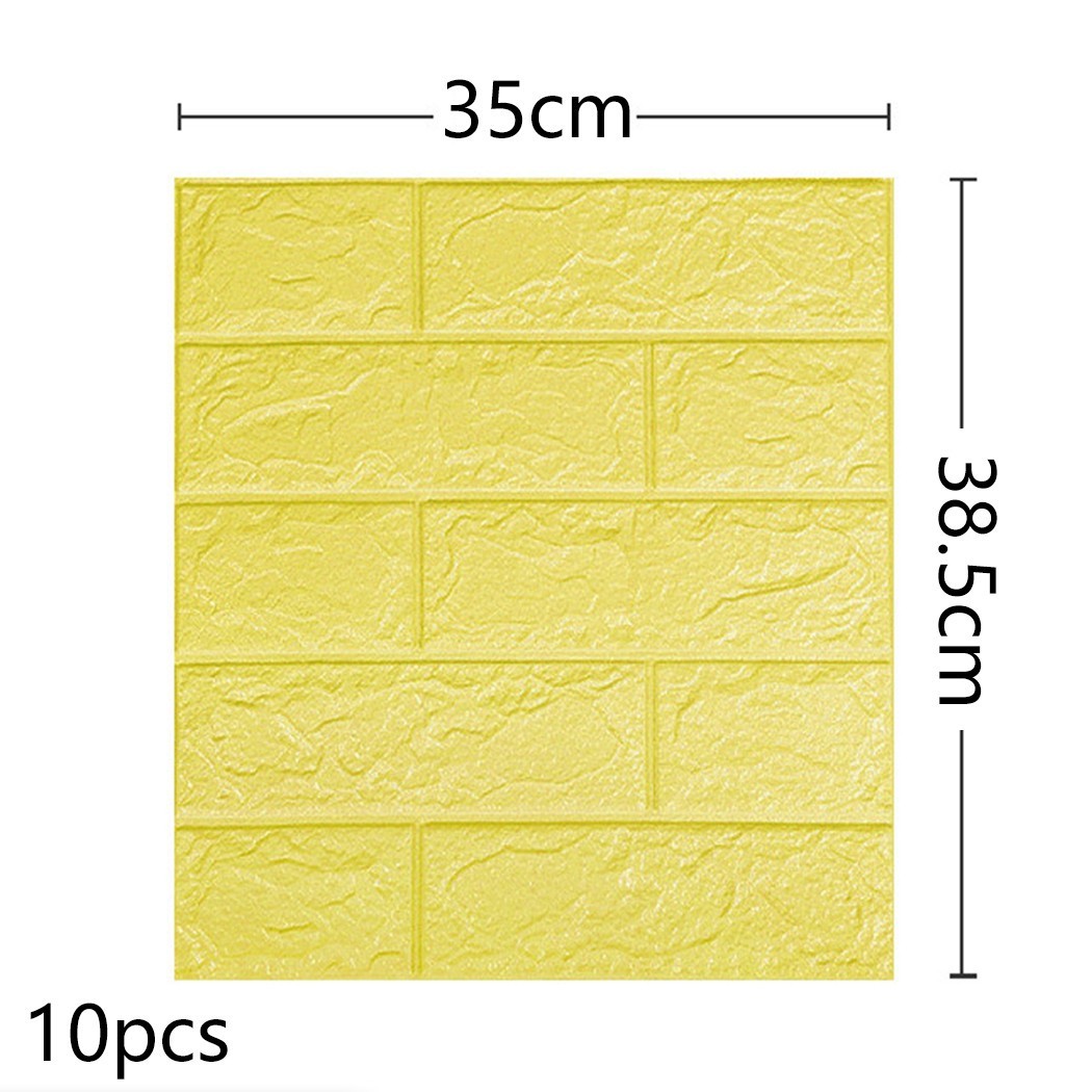Sound Insulation Waterproof 3D Tile Brick Wall Sticker Foam Panel (10PCS)