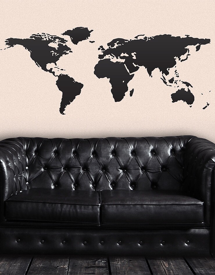 Stickerbrand World Map Vinyl Wall Decal Sticker #131 Multiple Size Map Decal.