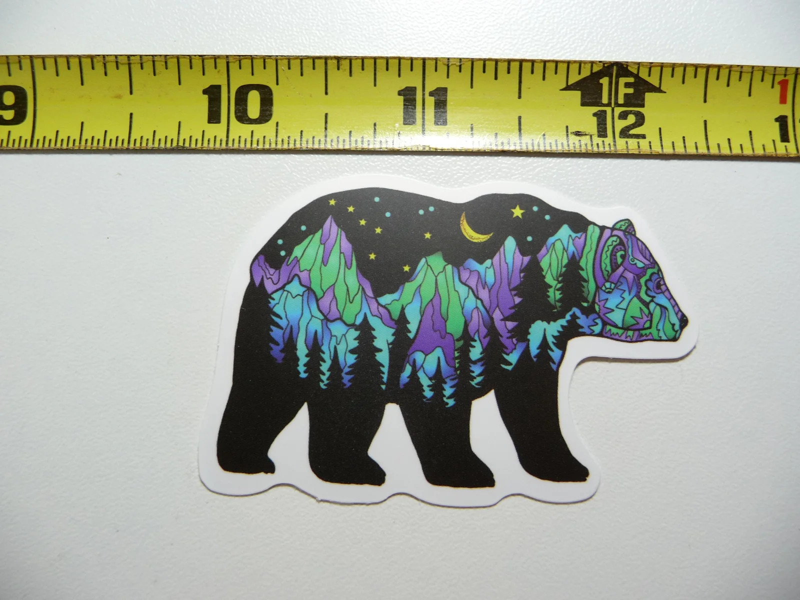 COLORFUL SCENES IN BEAR OUTLINE CAMPING SMALL STICKER DECAL S NATURE VACATION