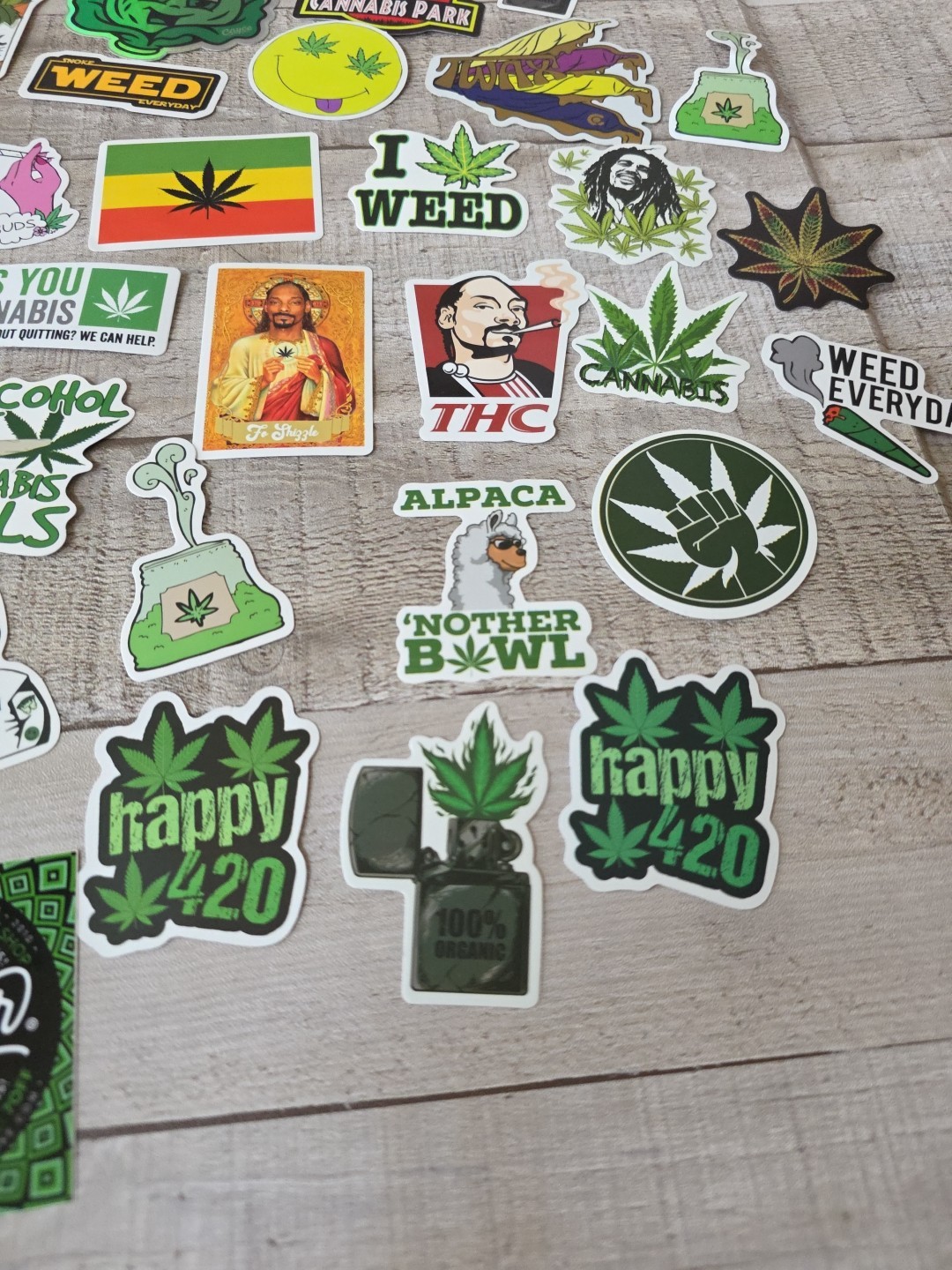 (65) Marijuana Theme Stickers Decals Cannabis Weed Humor