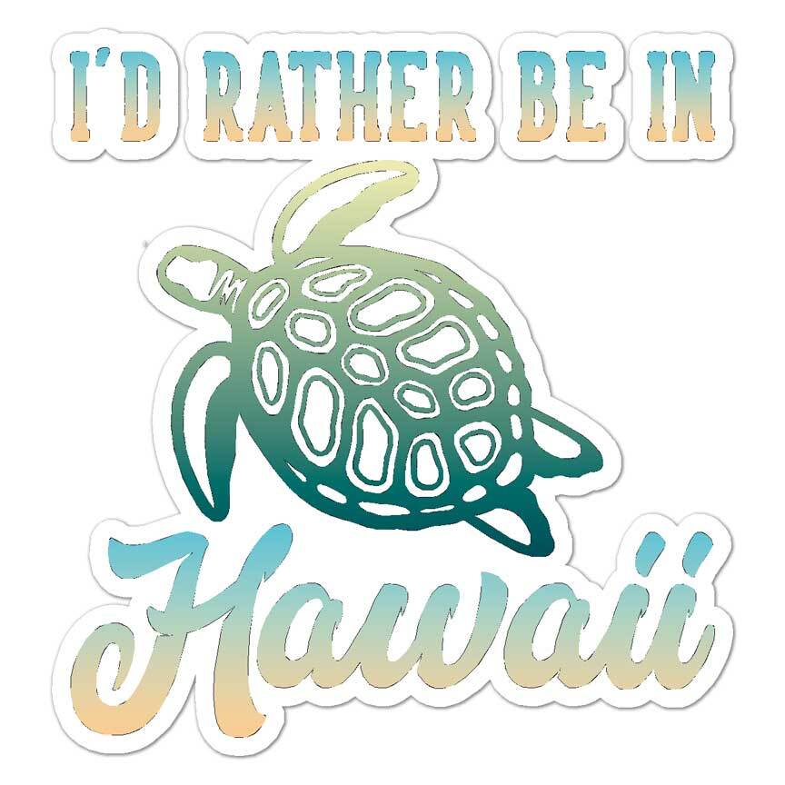Sea Turtle Hawaii, Vinyl Decal Sticker, Indoor Outdoor, 3 Sizes, #8496