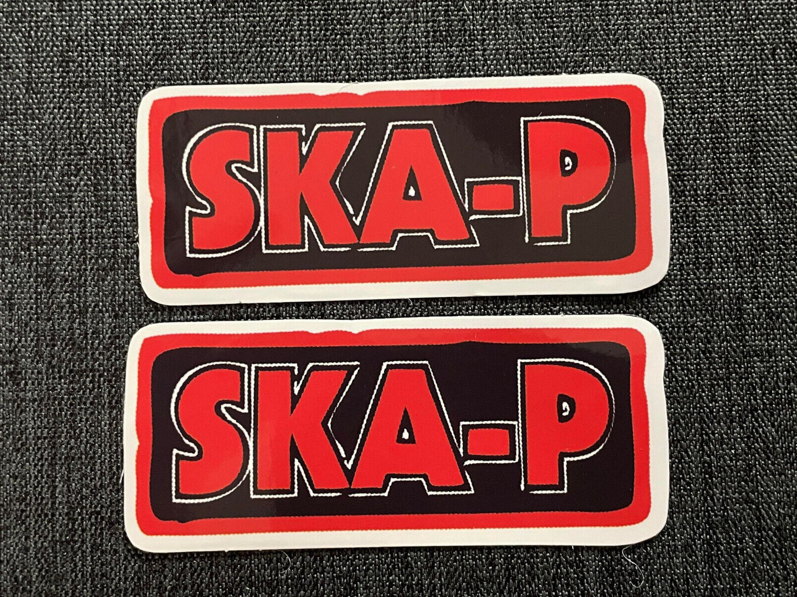 Lot (2) SKA-P 1 3/8" x 3 1/4" Band Logo STICKERS Fast! FREE SHIP!