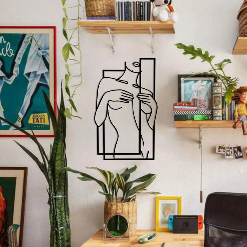 Line Woman Acrylic Wall Art, Line Wall Decor, Unique Home Decoration, Bathroom