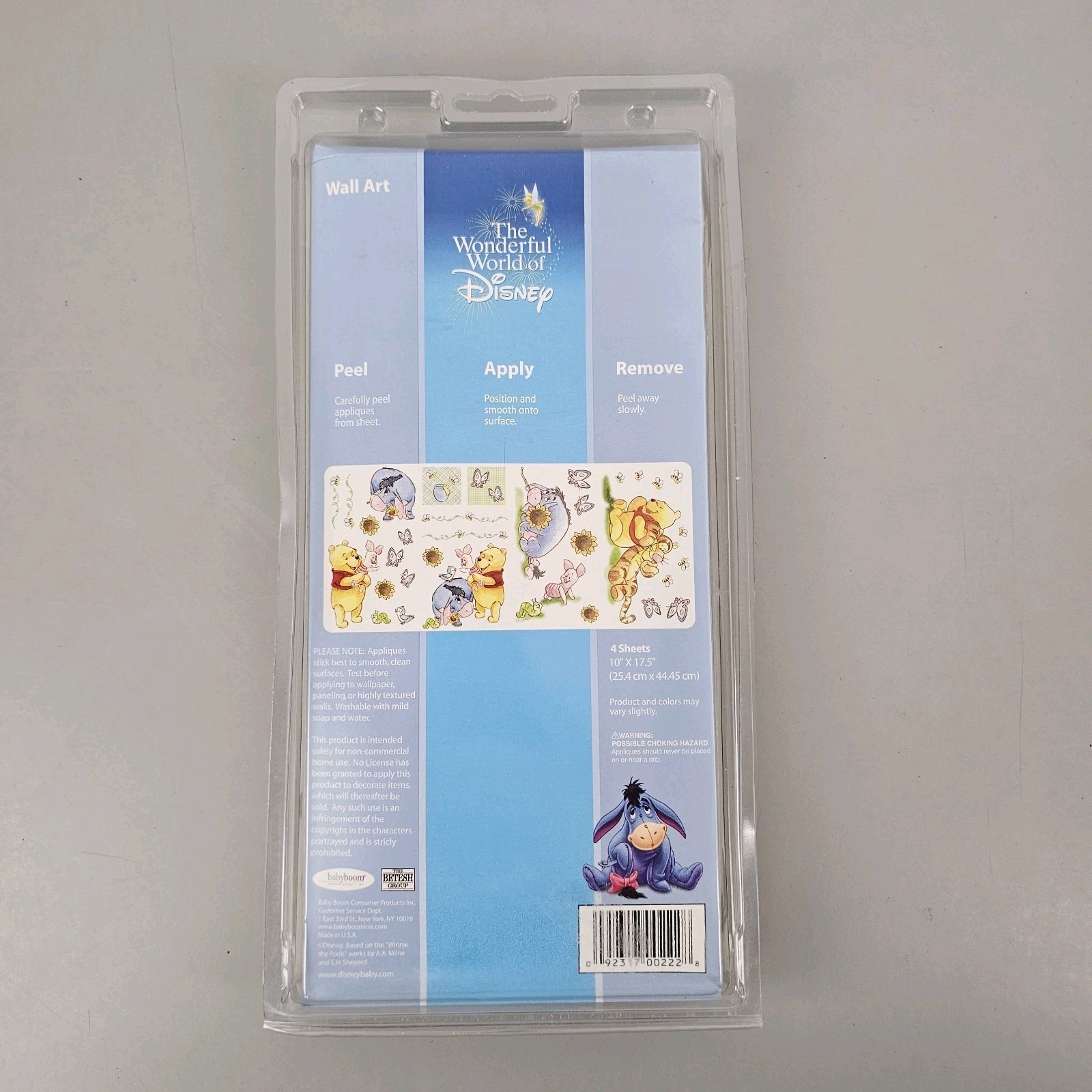Disney Winnie the Pooh Piglet Self Adhesive Peel and Stick Wall Art 4 Sheets