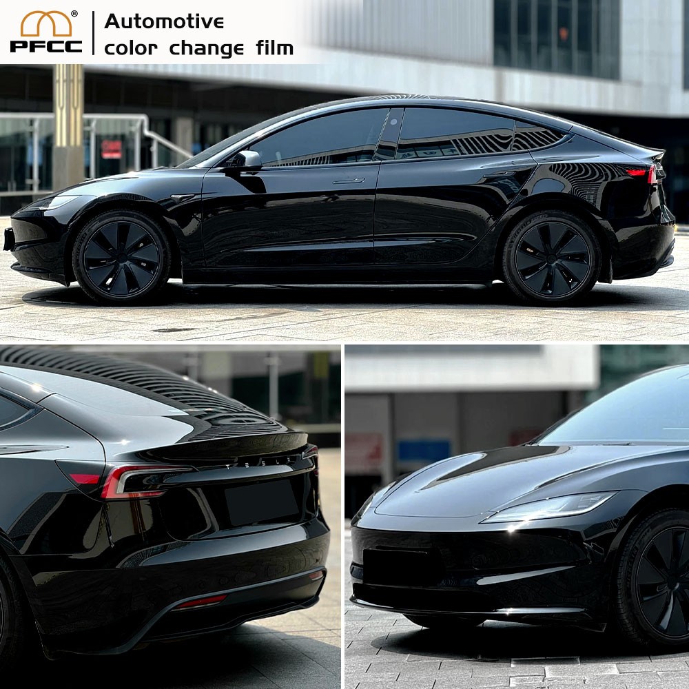 Tesla Model 3 2024 PreCut Paint Protection Film Piano Black Wrap Color Change
