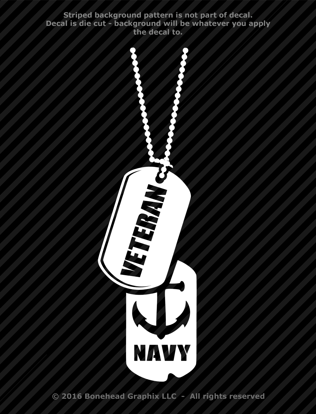 Military Veteran NV Dog Tags Vinyl Decal Combat Veteran Window Sticker