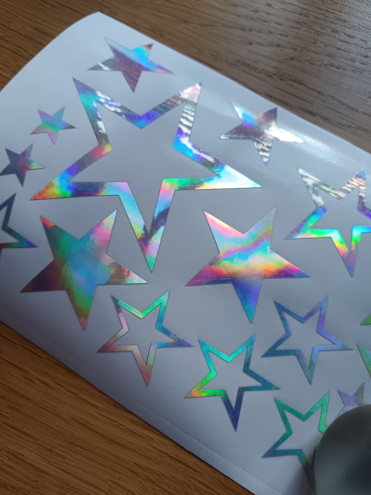 Holographic Stars Decal, Set of Chrome, Metallic Stars Sticker For DIY Project