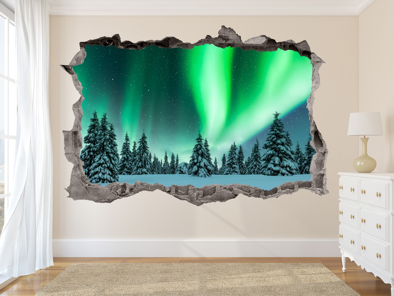 Aurora Borealis Wall Decal 3D Northern Lights Vinyl Wall Art Decor Home Set M-84
