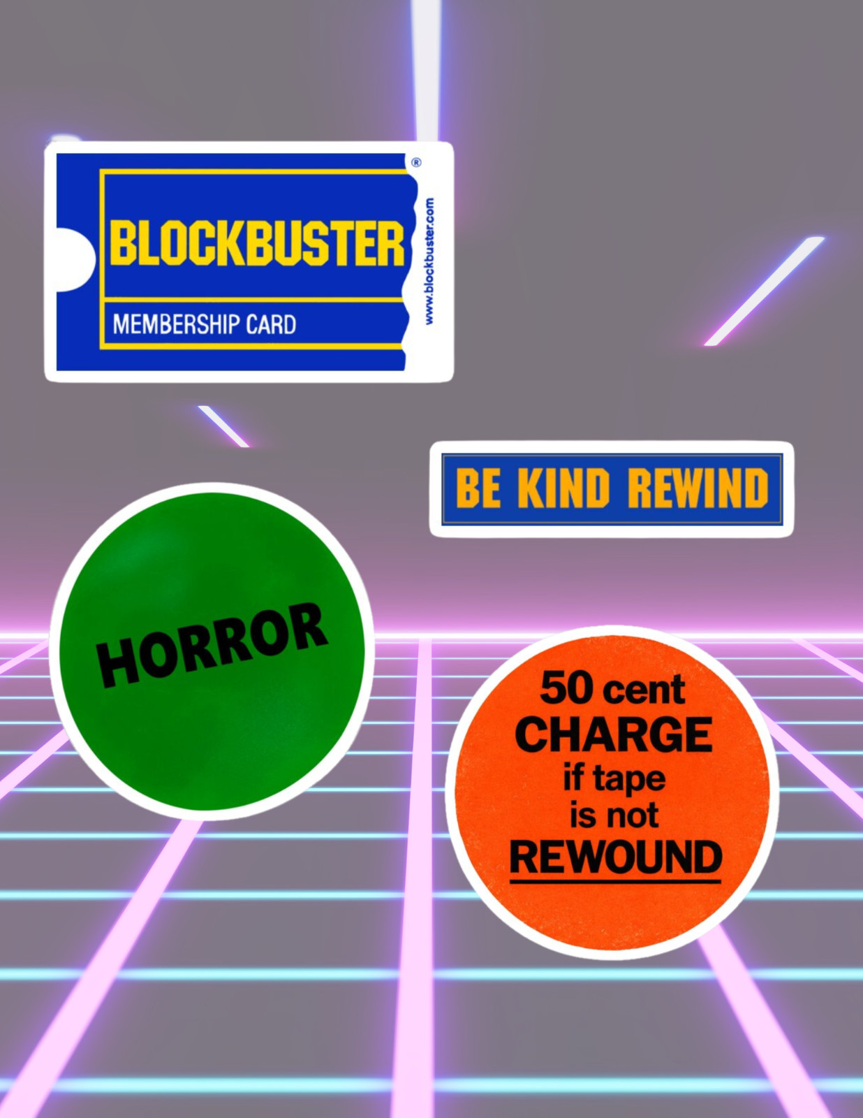 Blockbuster Retro 80's 90's Nostalgic Sticker Pack