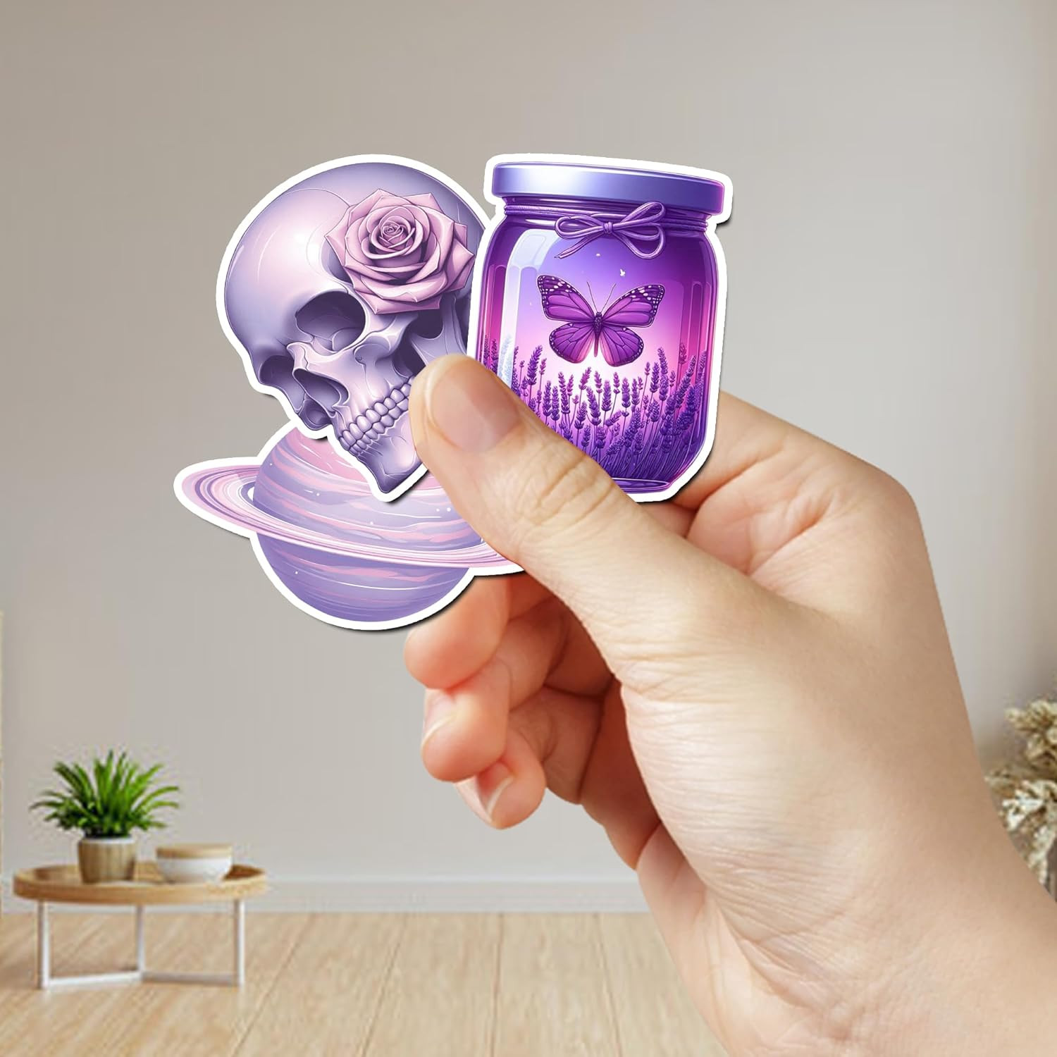 Kawaii Purple Sticker Pack 50 Cute Waterproof Vinyl Decals for Laptop Phone