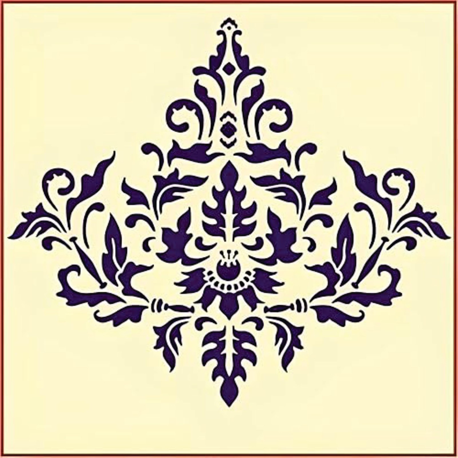 Reusable Damask Stencil Template – 9.8"x8.5" for DIY Crafts & Home Decor