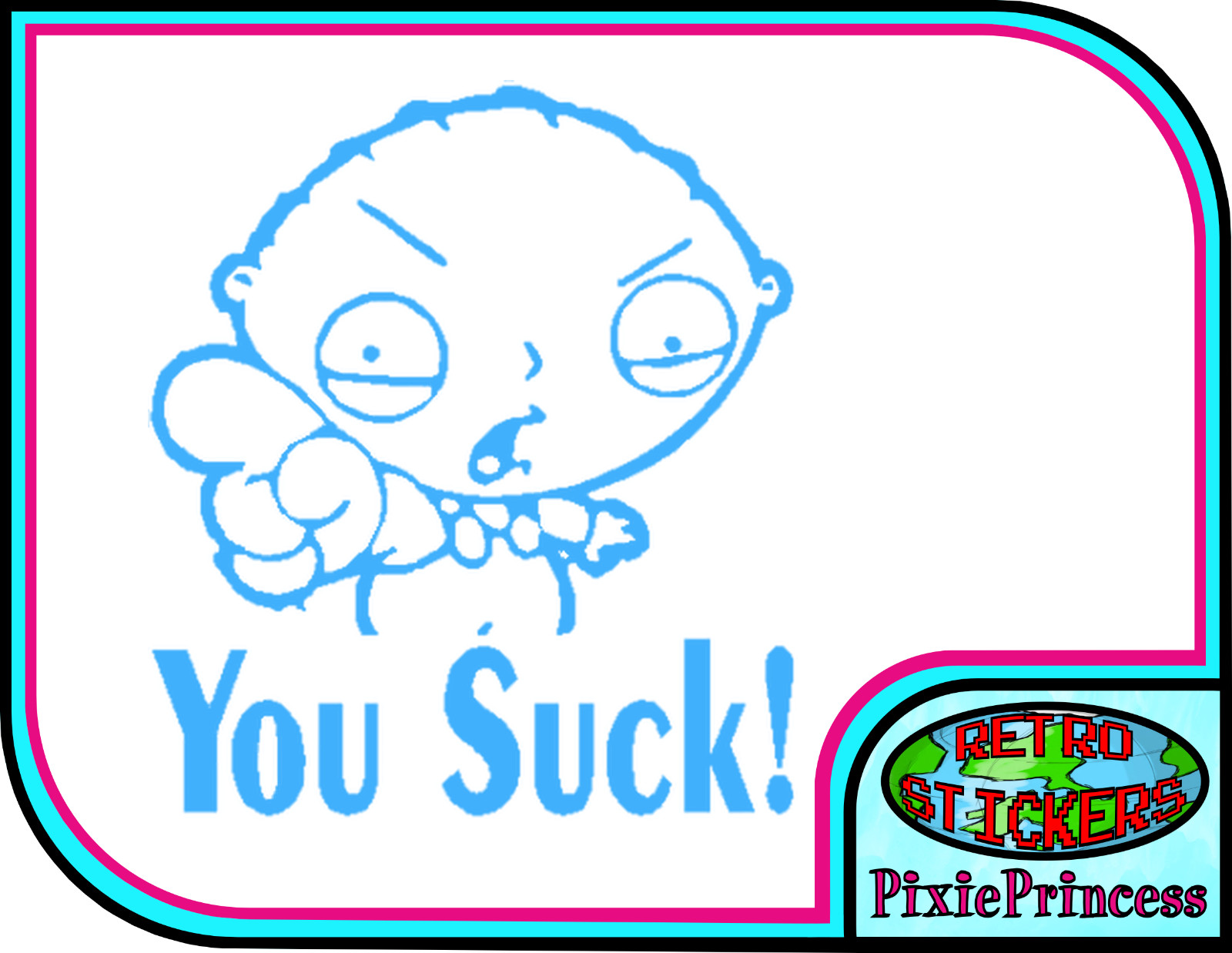 Family Guy Stewie A Vinyl Sticker Funny Car Bike Van Window Wall Poster Cartoon