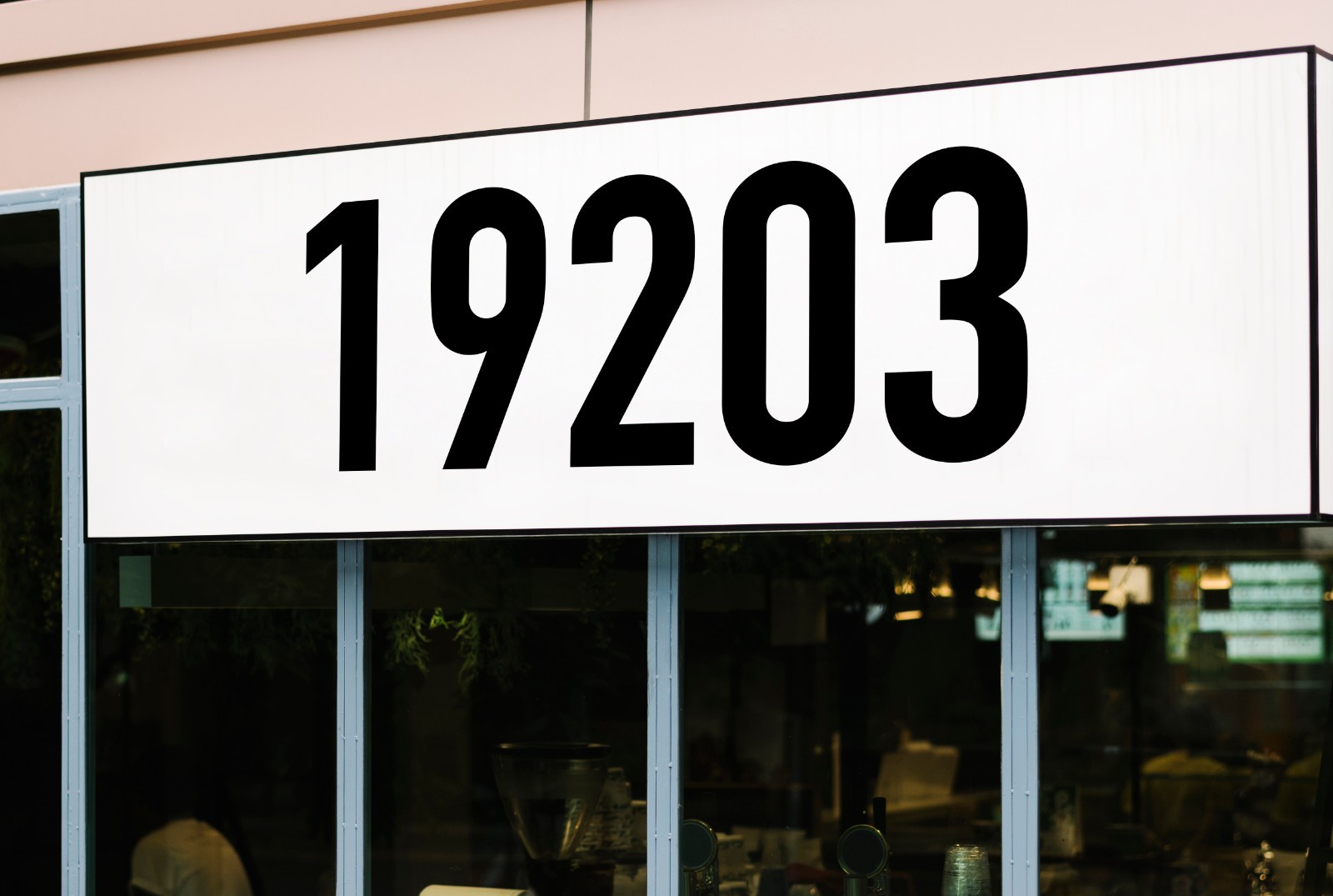 Large Storefront Address Numbers Vinyl Decal Window DIN 1451 Font
