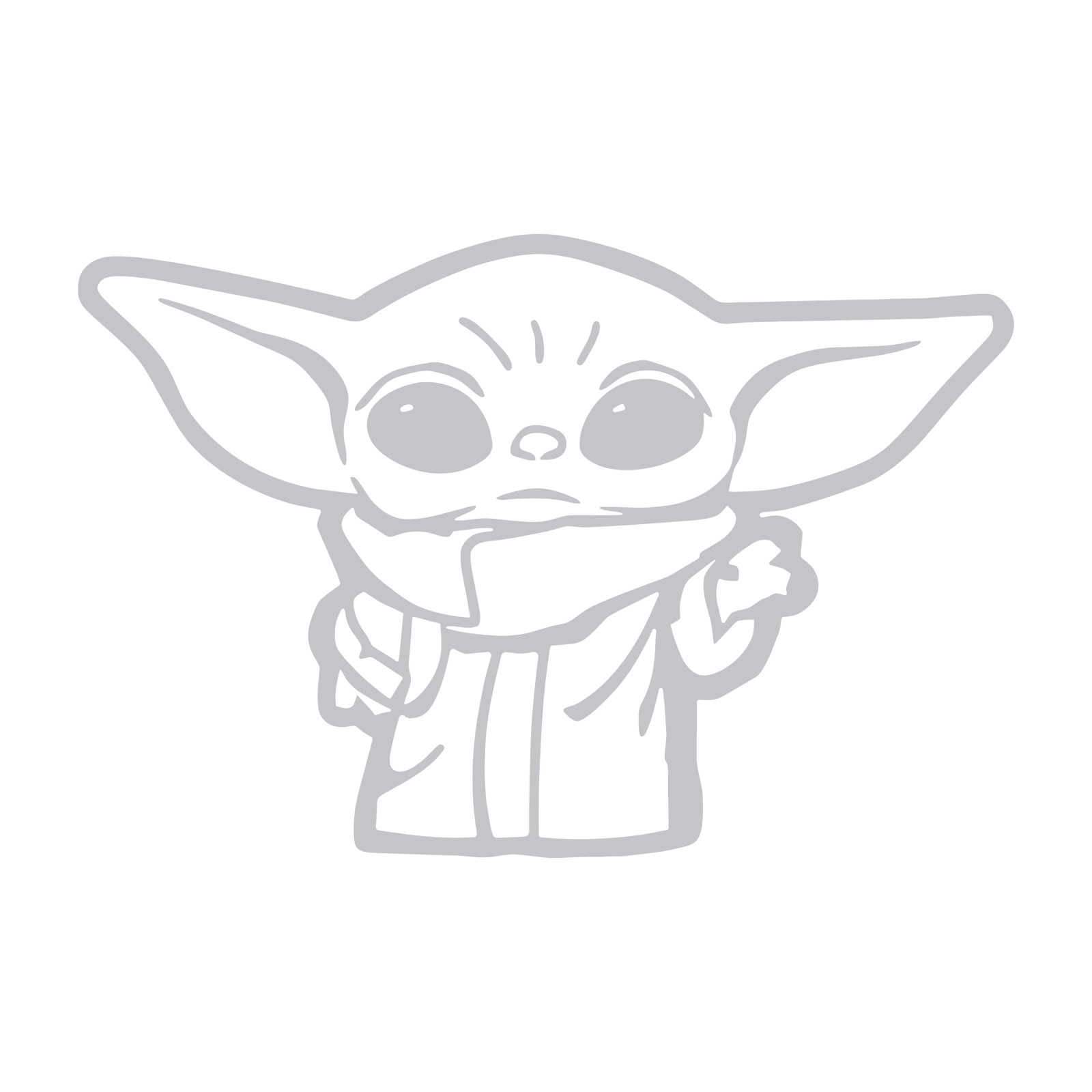 Baby Yoda die cut decal Made in USA 44 Colors No background 3"(H)x3.5"(W)