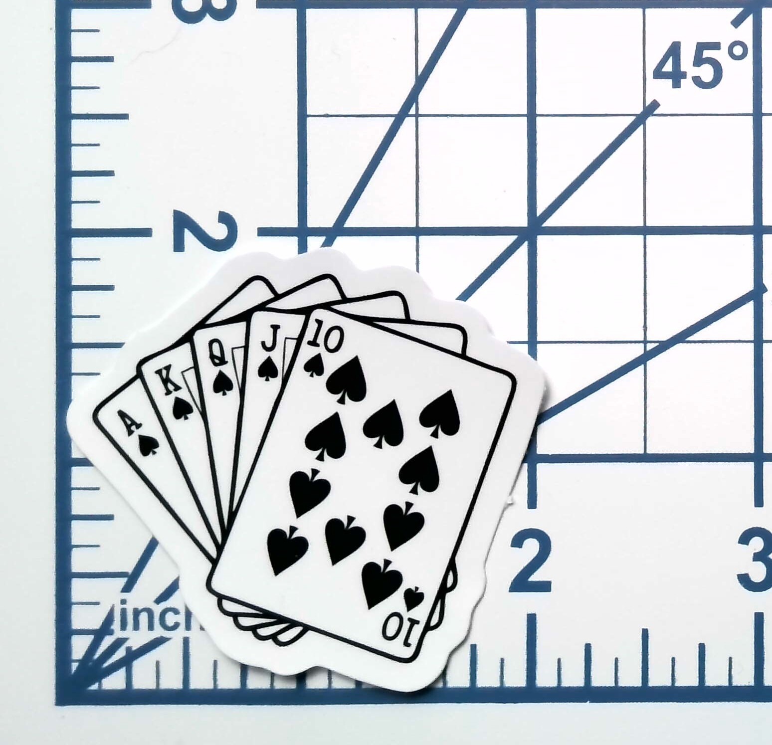 Royal Flush Spades Playing Cards die cut Sticker Poker Hand Casino Gambling Gift