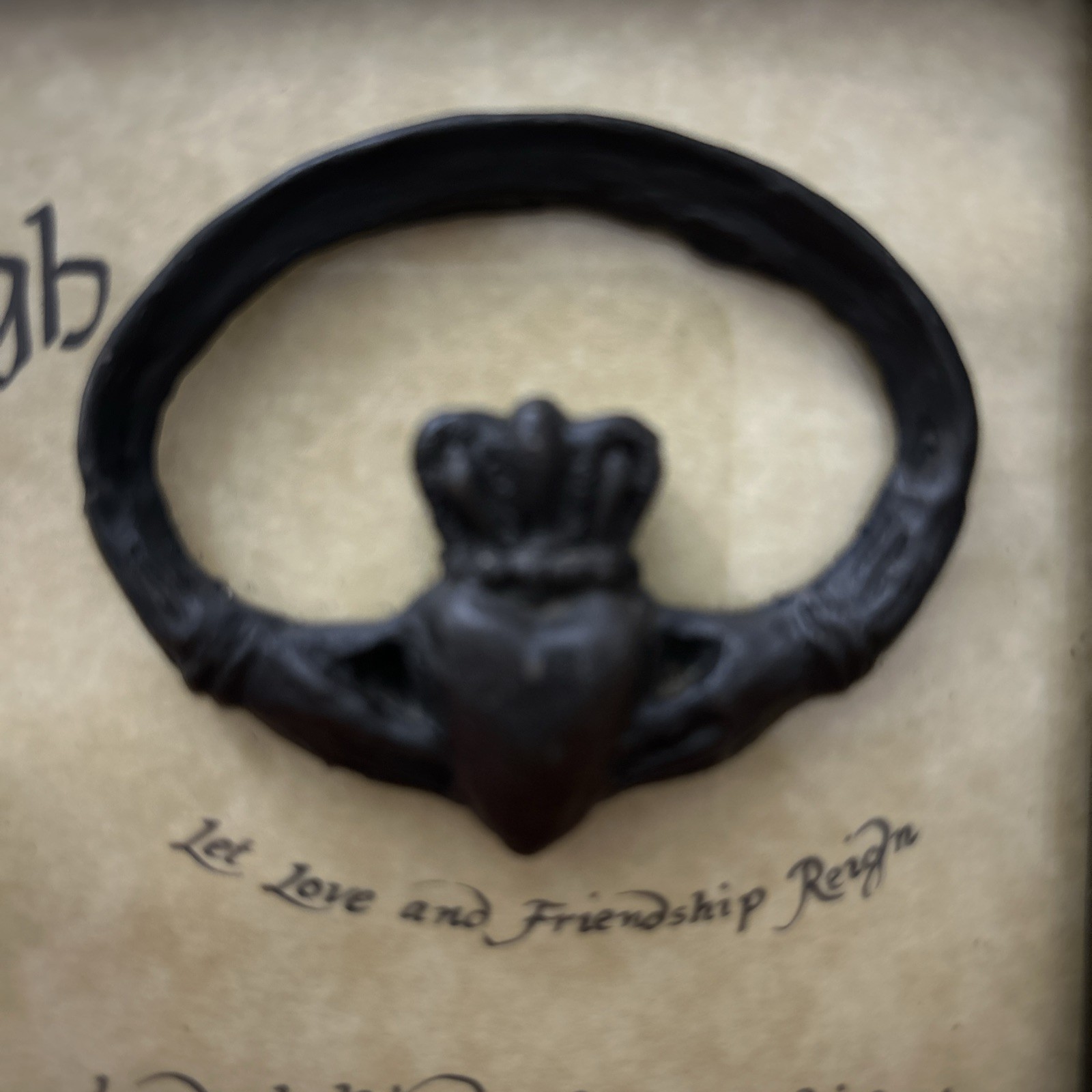 Irish Claddagh Ring Wall Hanging or standing Framed, History of Ring