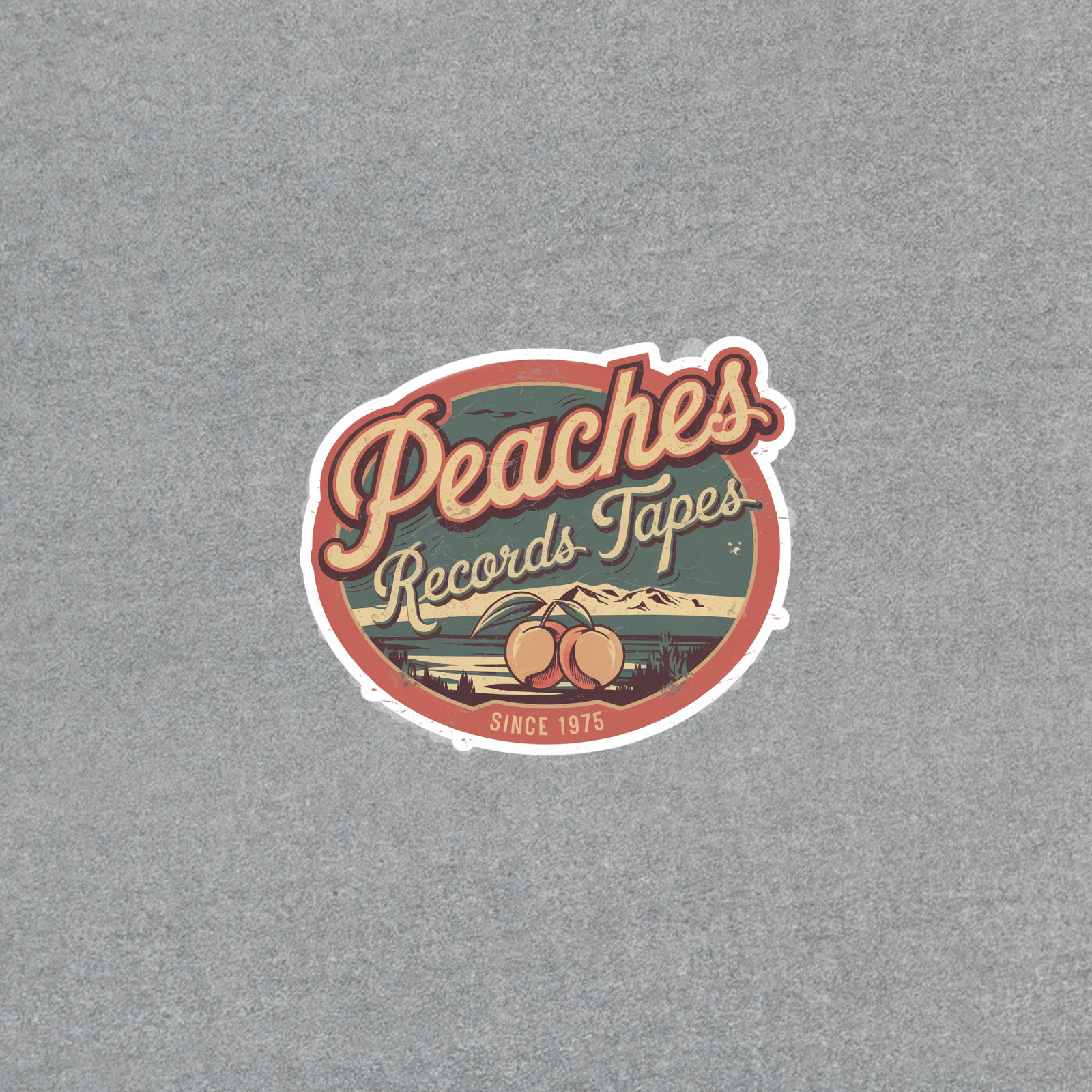 Vintage Peaches Records Tapes Retro Sticker – Nostalgic Music Store Logo Since 1