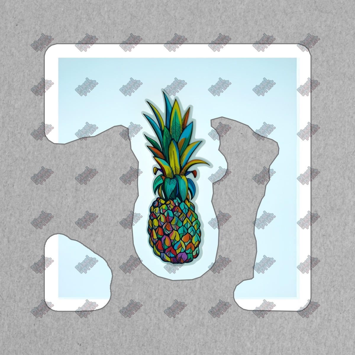 Colorful Pineapple Vinyl Sticker Fun Decal for Laptops, Water Bottles #561064