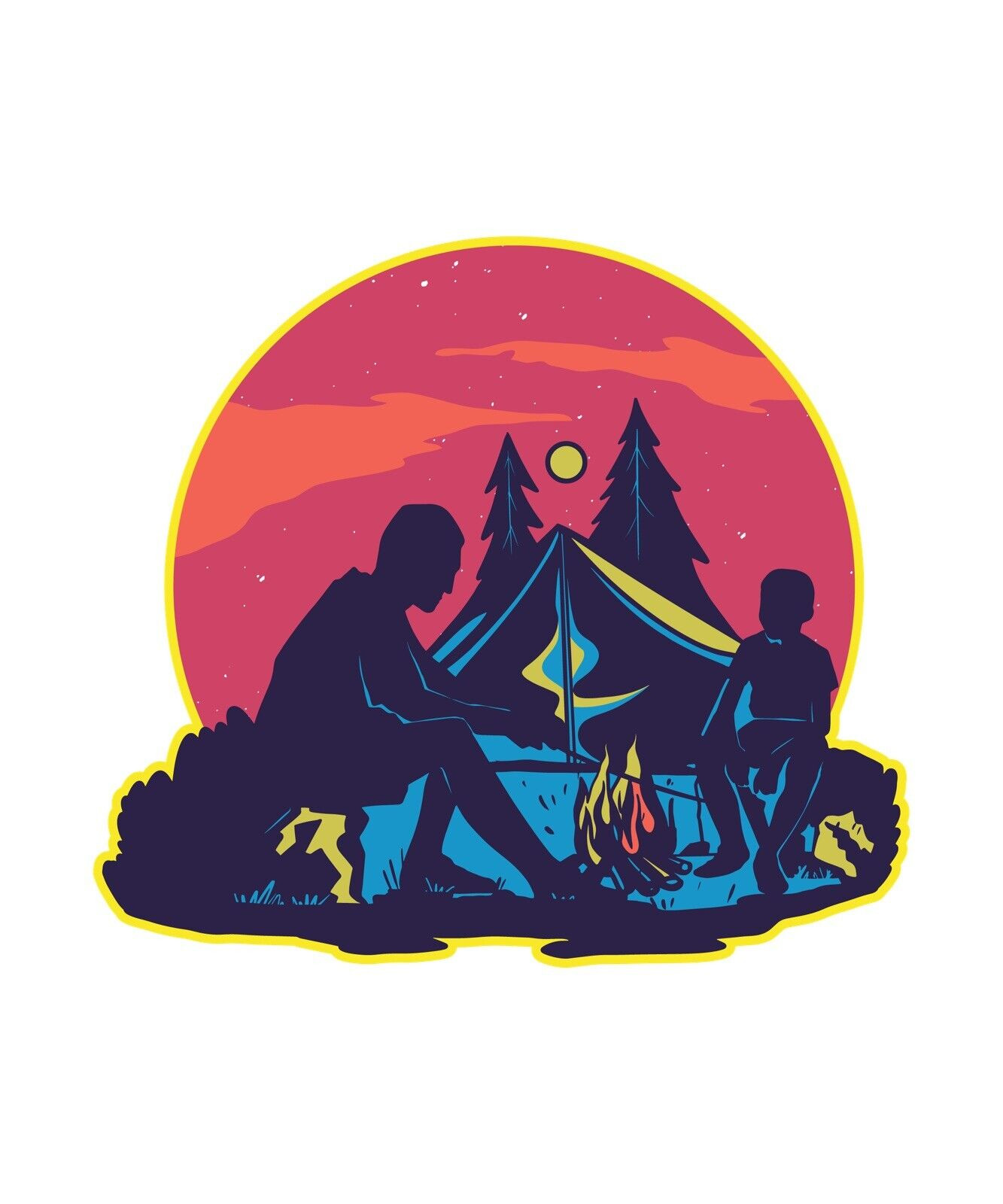 Campfire Camping Sticker Decal