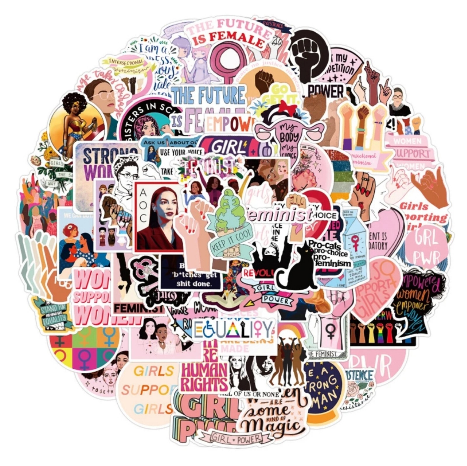 20 PCS Feminist Womens Girls Rights Power Stickers BRAND NEW