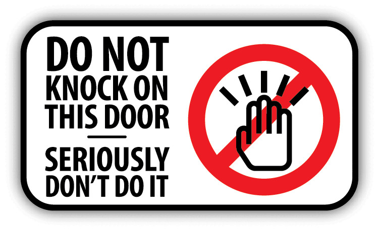 Warning Sign Do Not Knock On This Door Car Bumper Sticker Decal