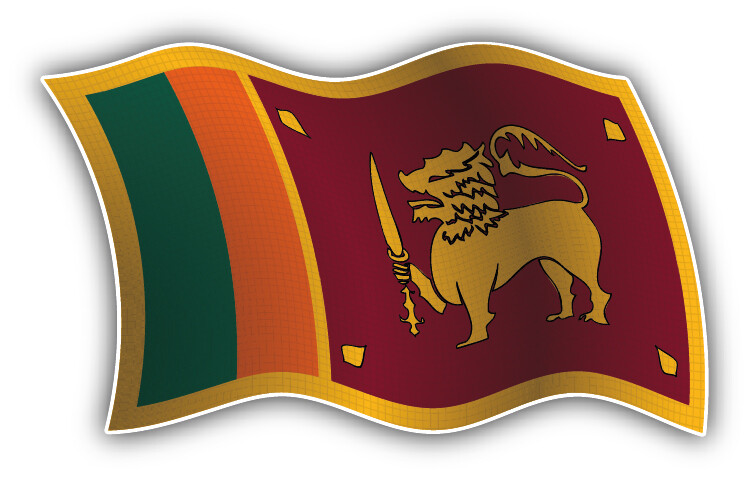 Sri Lanka Wavy Flag Car Bumper Sticker Decal