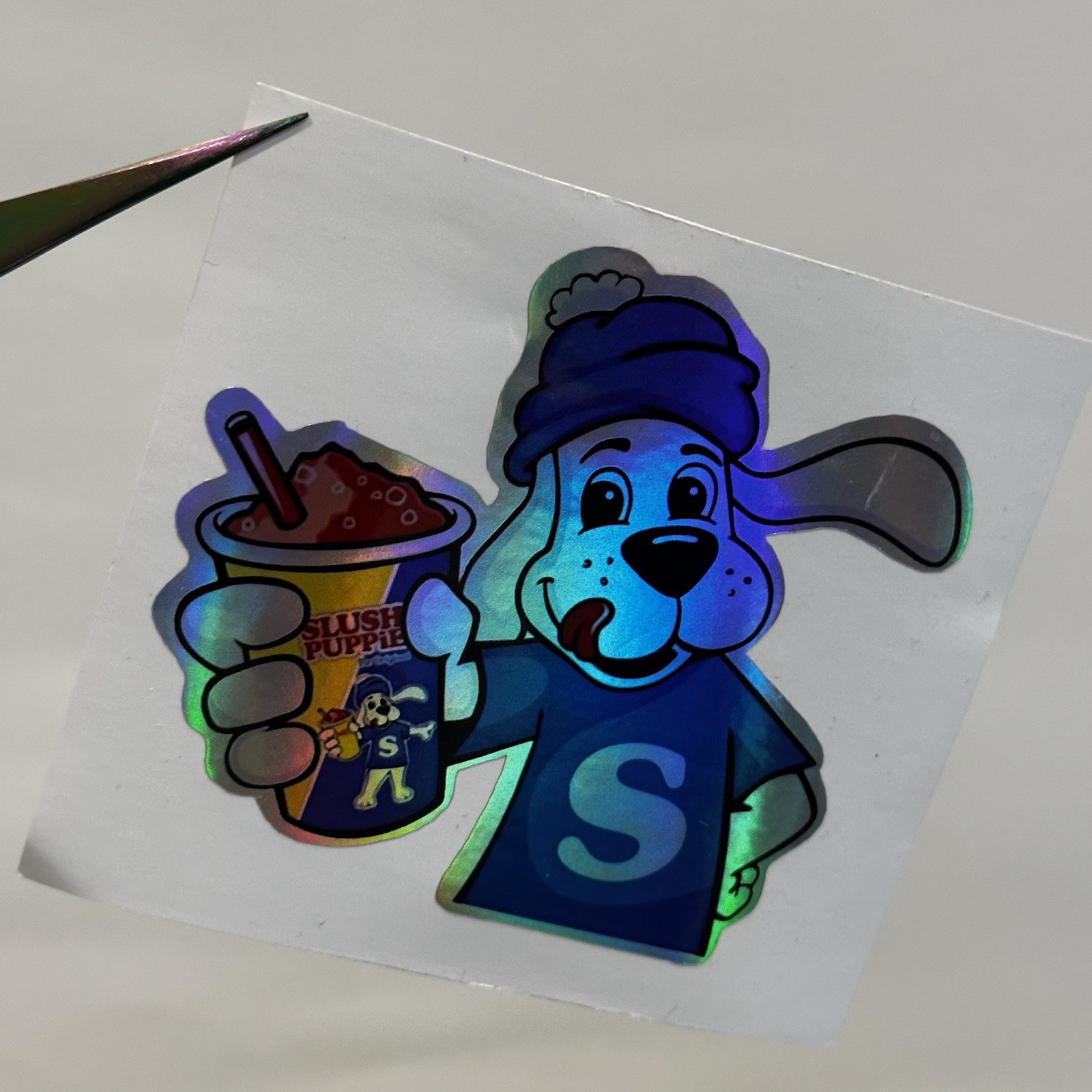 HOLOGRAPHIC SLUSH PUPPIES 3” INCH Vinyl Sticker Decal Retro VTG Nostalgic Puppy