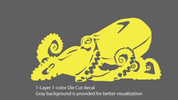 Sea Life – Octopus Diver Car Truck Bumper Die Cut Outdoor Vinyl Decal Sticker